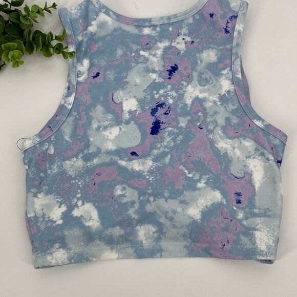 Wildfox | Blue & Pink Watercolor Tie-Dye Twist-Front Crop Tank Small New - Picture 5 of 13